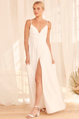 Choose Your Love White Surplice Sleeveless Maxi Dress
