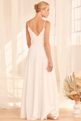 Choose Your Love White Surplice Sleeveless Maxi Dress