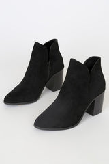Martella Black Suede Ankle Booties