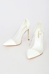 Salema White Patent Pointed-Toe Pumps