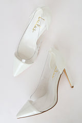 Salema White Patent Pointed-Toe Pumps