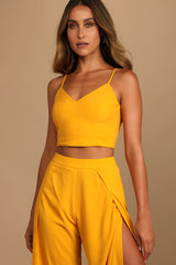 Out Tonight Mustard Yellow Two-Piece Jumpsuit