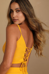 Out Tonight Mustard Yellow Two-Piece Jumpsuit