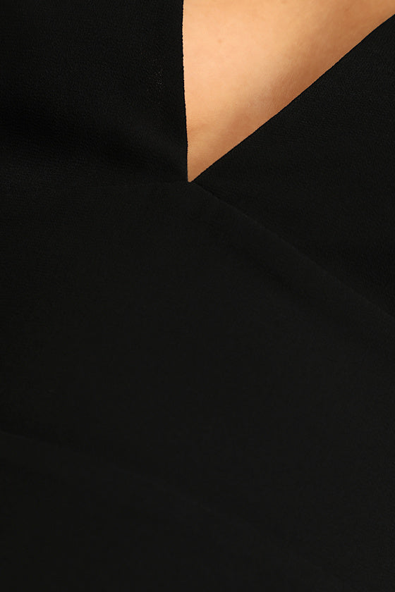 Talk About Divine Black Long Sleeve Backless Maxi Dress