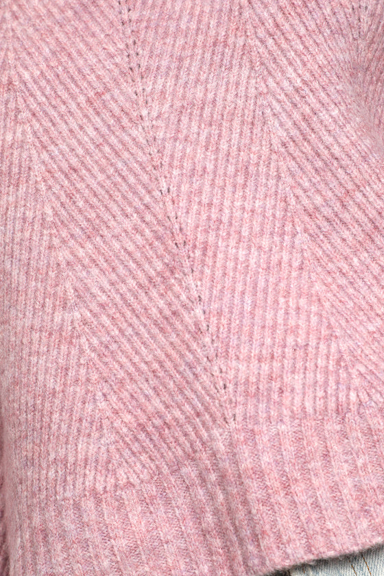 Meet Cozy Lavender Knit Long Sleeve Turtleneck Sweater
