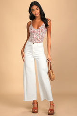 Each and Every Bloom Rust Brown Floral Print Sleeveless Bodysuit