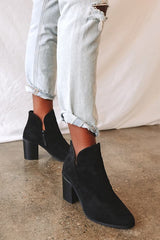Martella Black Suede Ankle Booties