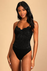 Midnight Romance Black Lace Bodysuit