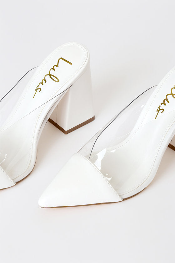 Shilo White Pointed-Toe Pumps