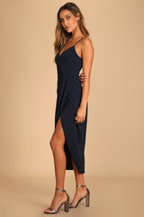 Reinette Navy Blue Midi Dress