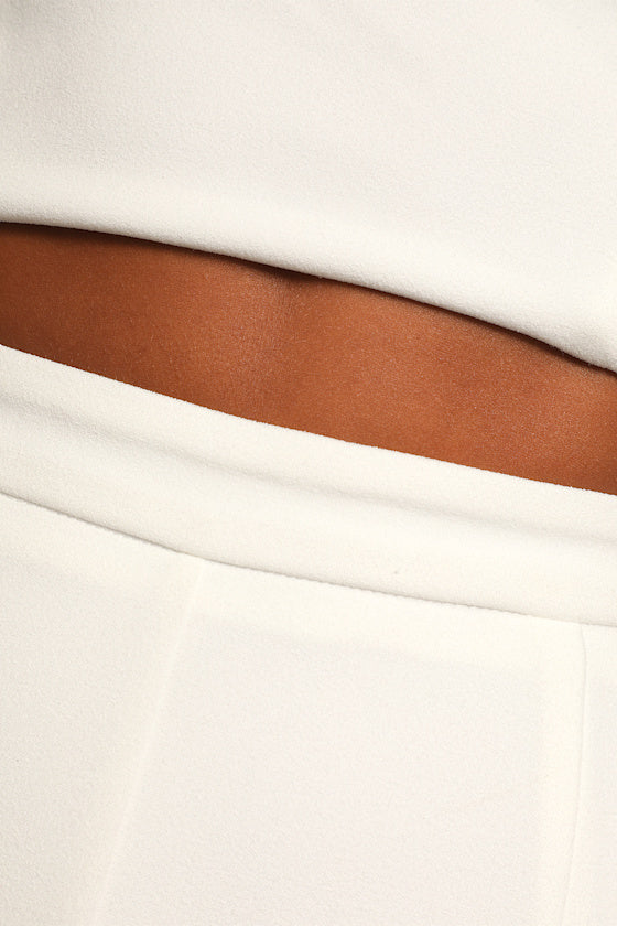 Flaunt It Like That White One-Shoulder Two-Piece Jumpsuit