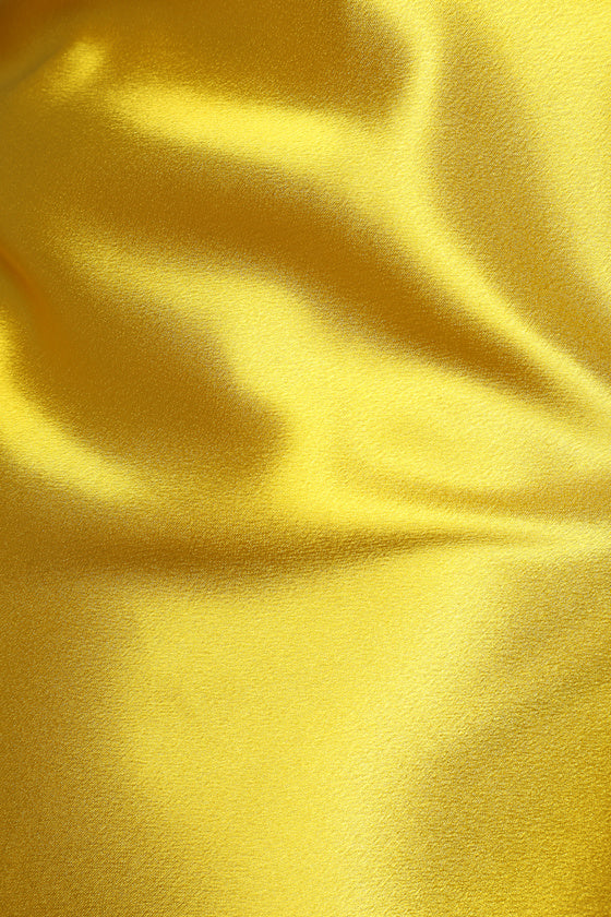 Perfectly Classy Yellow Satin Strappy Maxi Dress