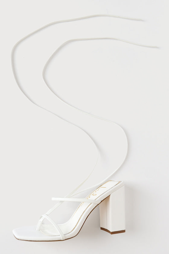 Nani White Lace-Up High Heel Sandals
