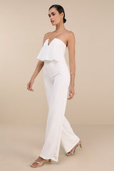 Power of Love White Strapless Jumpsuit