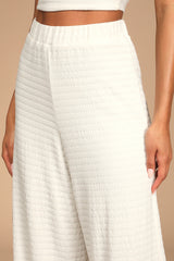 Blissful Beginnings White Wide-Leg Lounge Pants