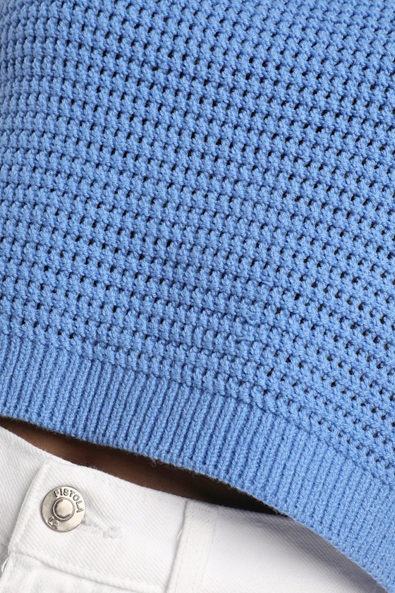 Get The Look Periwinkle Loose Knit Sweater Tank Top