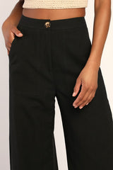Jet Stream Black High-Waisted Wide-Leg Pants