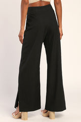 Jet Stream Black High-Waisted Wide-Leg Pants