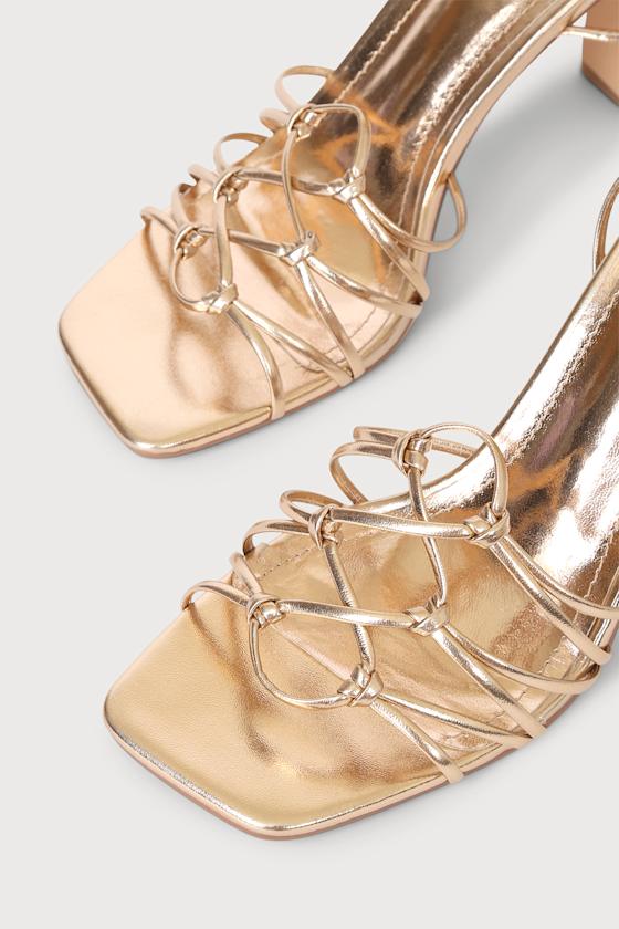 Millvie Rose Gold Lace-Up High Heel Sandals