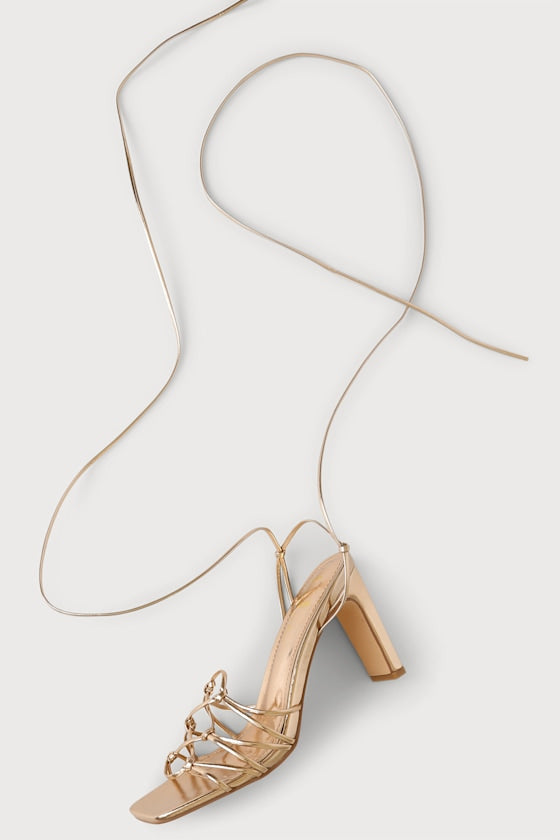 Millvie Rose Gold Lace-Up High Heel Sandals