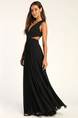 Vivid Imagination Black Cutout Maxi Dress