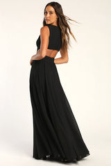 Vivid Imagination Black Cutout Maxi Dress