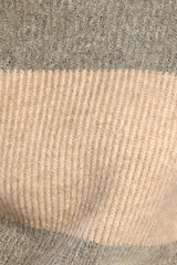 Casually Comfy Taupe Multi Striped Mock Neck Sweater Dress