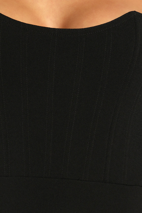 Glamorous Sweetheart Black Long Sleeve Maxi Dress