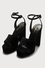 Gorgyy Black Velvet Platform High Heel Sandals