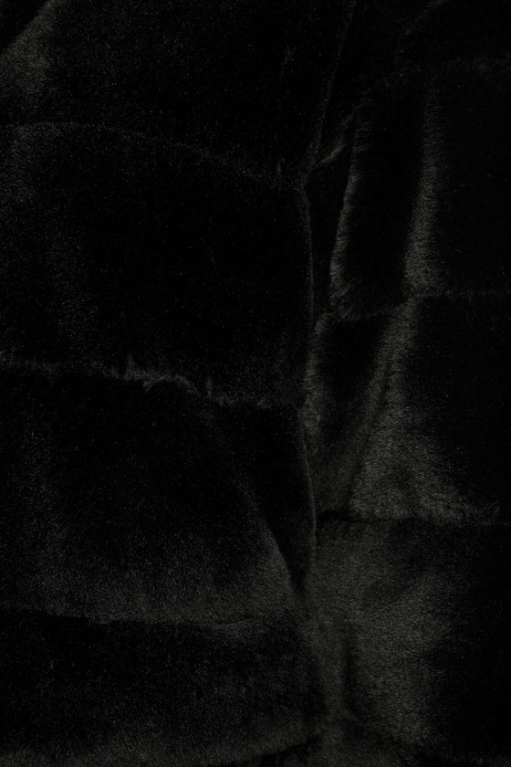 Snow Must Go On Black Faux Fur Quilted Jacket