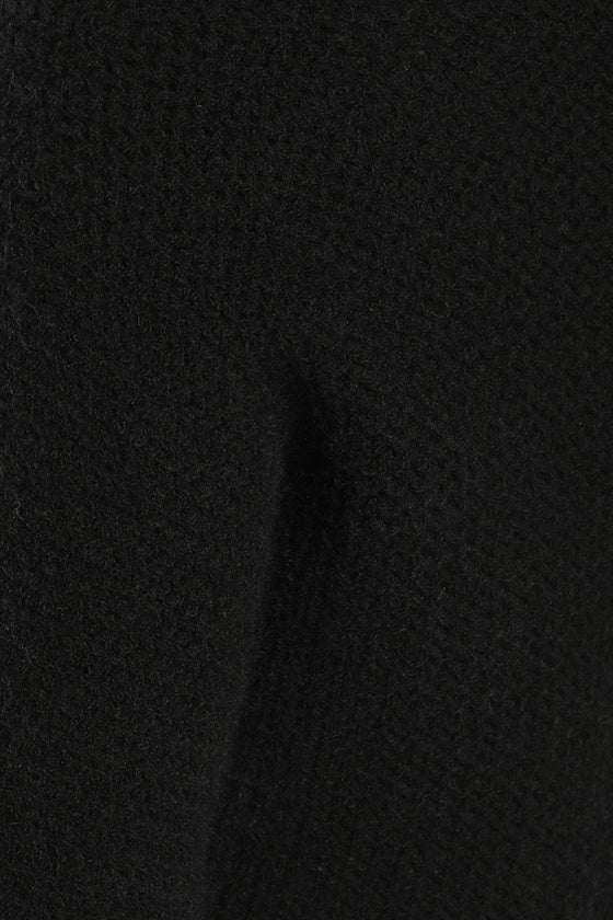 Warm Comfort Black Long Sleeve Open-Front Shrug Sweater