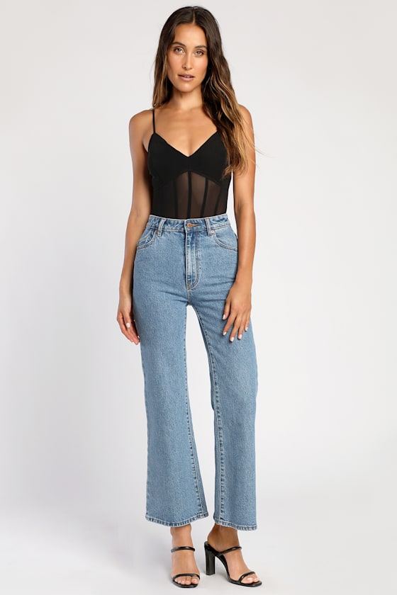 Hold Me Near Black Sleeveless Mesh Bustier Bodysuit