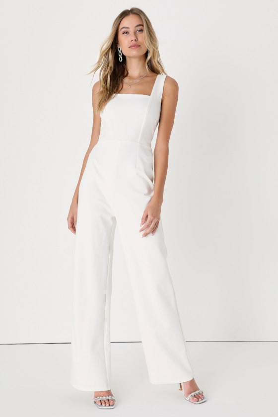 Baby, You're The One Ivory Sleeveless Jumpsuit