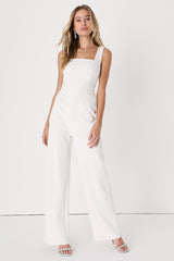 Baby, You're The One Ivory Sleeveless Jumpsuit