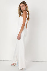 Baby, You're The One Ivory Sleeveless Jumpsuit