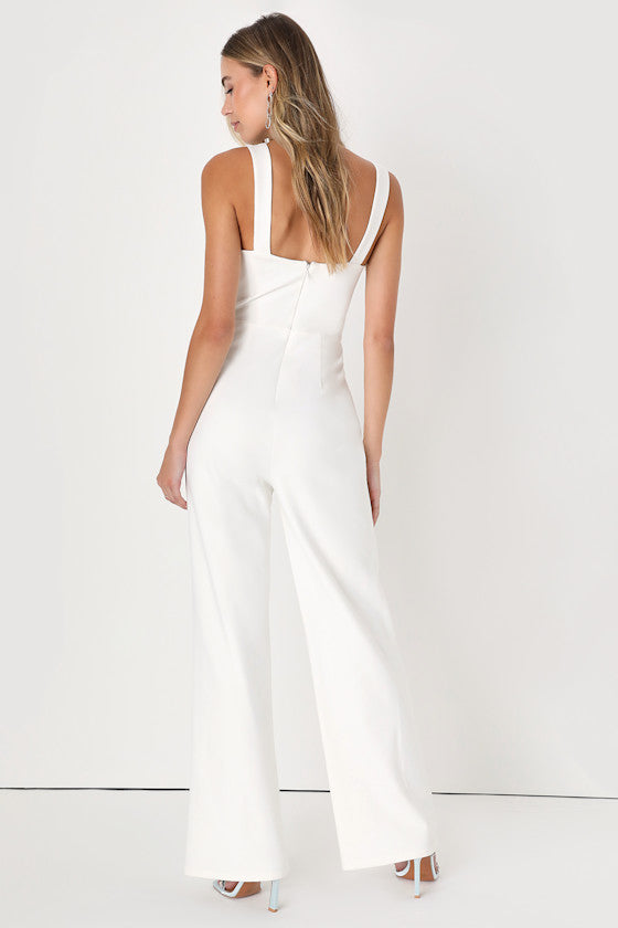 Baby, You're The One Ivory Sleeveless Jumpsuit